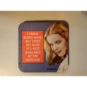 I Drink Box Wine Drink Coaster